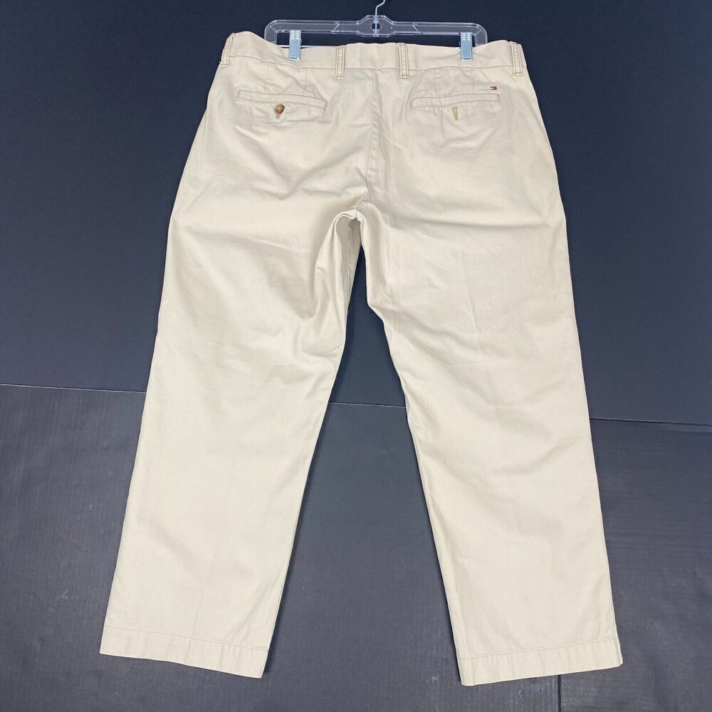 Tommy Hilfiger  Pants Men's Size 36X30 Ivory Flat Front Chinos Tailored Fit - Picture 2 of 16
